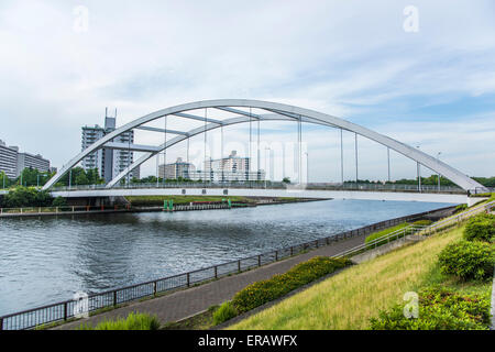 Ponte Toyoshimabashi,Sumida River,Tokyo Giappone Foto Stock