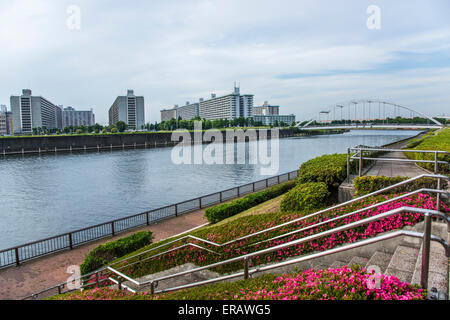 Ponte Toyoshimabashi,Sumida River,Tokyo Giappone Foto Stock