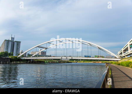 Ponte Toyoshimabashi,Sumida River,Tokyo Giappone Foto Stock