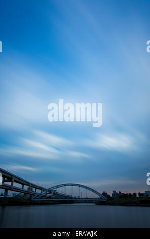 Ponte Toyoshimabashi,Sumida River,Tokyo Giappone Foto Stock