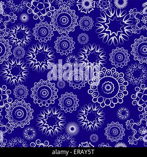 Floral seamless pattern bianco su sfondo bianco Illustrazione Vettoriale