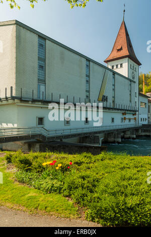 Pomeriggio di primavera di Aarau, Canton Argovia, Svizzera. Foto Stock