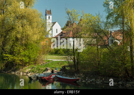 Pomeriggio di primavera di Aarau, Canton Argovia, Svizzera. Foto Stock