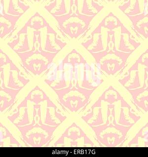 Disegnata a mano dipinto seamless pattern. Illustrazione Vettoriale