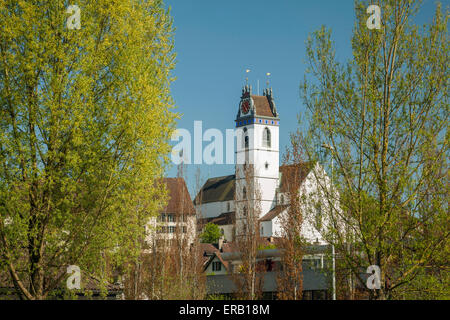 Pomeriggio di primavera di Aarau, Canton Argovia, Svizzera. Foto Stock