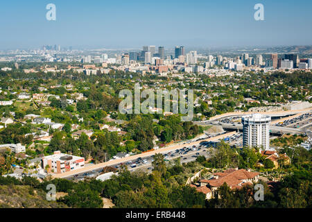 Vista di Los Angeles da Brentwood, California. Foto Stock