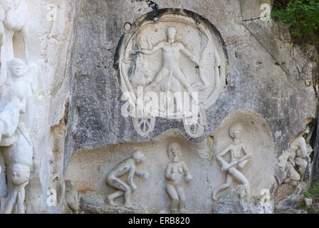 Les lapidiales sculture a Port d'Envaux Foto Stock