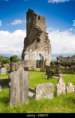 Il Galles, Carmarthenshire, Talley, rovine di canoni bianco Abbazia dei premonstrati accanto a St Michael's sagrato Foto Stock