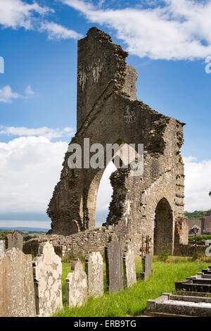 Il Galles, Carmarthenshire, Talley, rovine di canoni bianco Abbazia dei premonstrati accanto a St Michael's sagrato Foto Stock