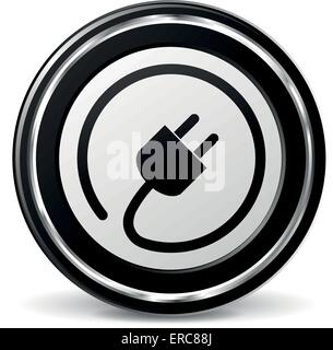 Illustrazione Vettoriale di nero e cromo icona del tappo Illustrazione Vettoriale