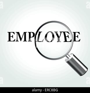 Illustrazione Vettoriale del concetto dei dipendenti con ingrandimento Illustrazione Vettoriale