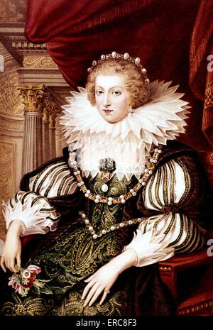 1600s Anna D'AUSTRIA, ritratto da Peter Paul Rubens stava per sposare Luigi XIII DI FRANCIA E MADRE DI LUIGI XIV Foto Stock