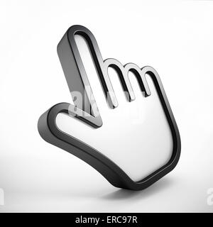 Cursore mano isolati su sfondo bianco Foto Stock