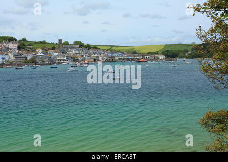 Salcombe visto dalla East Portlemouth, Sud prosciutti, Devon, Inghilterra, Regno Unito Foto Stock