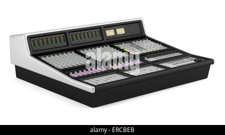 Studio del mixer audio isolati su sfondo bianco Foto Stock