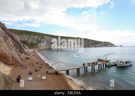 Allume Bay beach e gli aghi sull'Isola di Wight REGNO UNITO Foto Stock