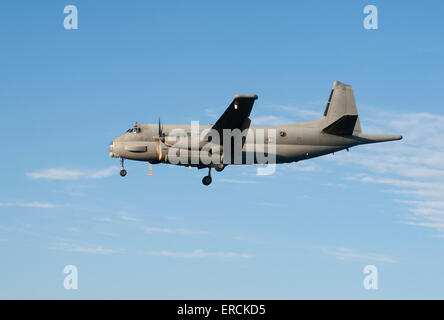 L'Atlantique ATL3 il pattugliamento marittimo aereo tornando a RAF Lossiemouith Airfield mentre sull esercizio del Regno Unito. SCO 9841. Foto Stock