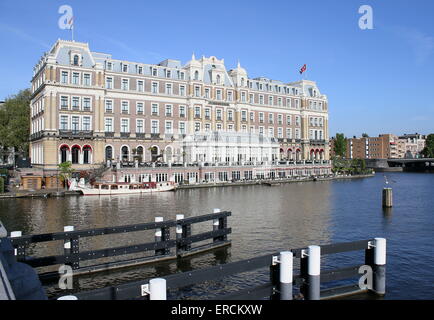 InterContinental Amstel Amsterdam Hotel o Amstel Hotel, un high-end hotel in Amsterdam, Paesi Bassi, situato sul fiume Amstel Foto Stock