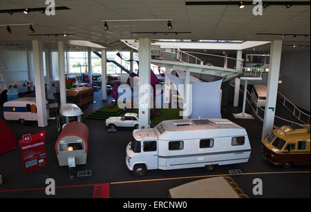 Interno di Erwin Hymer Caravan Museum, Bad Waldsee, Germania Foto Stock