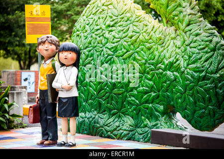Ilan County, Taiwan - 01 Giugno 2015: Jimmy Laio Square è un luogo famoso con Jimmy's stile della pittura è vicino a ilan oggi tarin stat Foto Stock