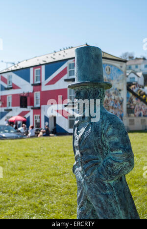 Statua di Isambard Kingdom Brunel,saltash riverside Foto Stock