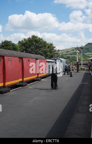 Il Gloucestershire Warwickshire Railway a Cheltenham Race Course station Foto Stock