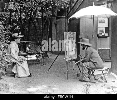 HENRI DE TOULOUSE-LAUTREC (1864-1901), pittore francese con l'attrice di Berthe Bady circa 1895 Foto Stock