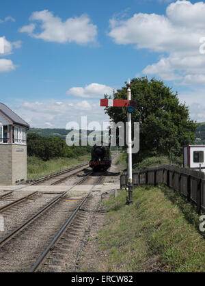 Il Gloucestershire Warwickshire Railway a Cheltenham Race Course station Foto Stock
