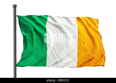 Irlanda bandiera isolati su sfondo bianco Foto Stock