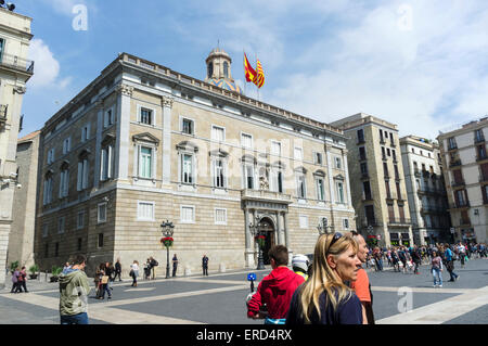 Palau de la Generalitat, Plaça de Sant Jaume, Barcellona, Spagna Foto Stock