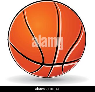 Illustrazione Vettoriale del basket ball disegno su sfondo bianco Illustrazione Vettoriale