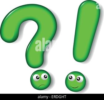 Illustrazione Vettoriale di interrogazione e di un punto esclamativo Illustrazione Vettoriale