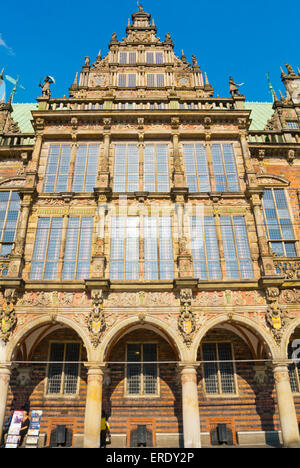 Il Rathaus, municipio Marktplatz, piazza principale, Altstadt, città vecchia di Brema, Germania Foto Stock