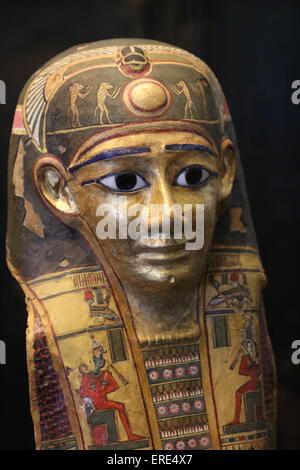 Arte Egizia Maschera Funeraria di Nymaatre. Cartonnage. 2° C. BC. Musei Vaticani. Lo Stato della Città del Vaticano. Foto Stock