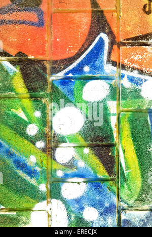 Abstract graffiti texture su una parete Foto Stock