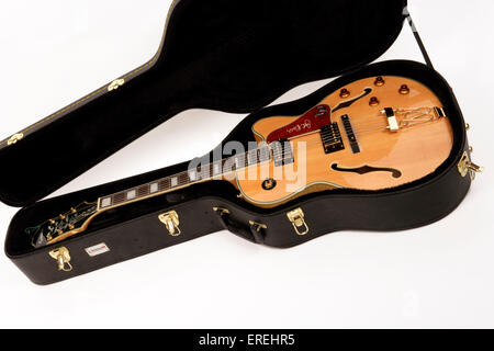 Semi di chitarra acustica in un astuccio rigido - generico Foto Stock