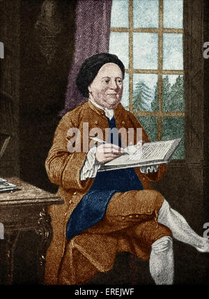 Samuel Richardson, ritratto. Autore inglese 19 Agosto 1689 - 4 luglio 1761. Di Mason Chamberlin Foto Stock