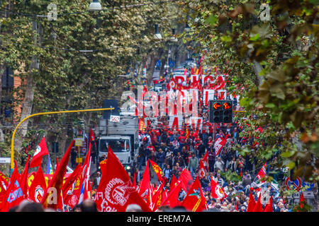 La manifestazione del FIOM unione che ha avuto luogo a Roma nel mese di ottobre 2010 Foto Stock