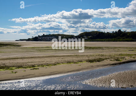 Vista di Borth y Gest, Gwynedd, il Galles del Nord Foto Stock