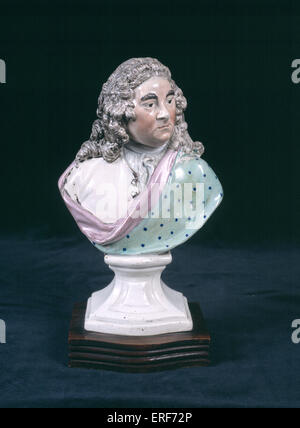 HANDEL, George Frederic Staffordshire cina busto in miniatura. Compositore tedesco-inglese, 1685-1759 Foto Stock