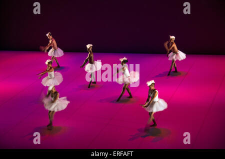 South African ballerino Masilo Dada e la sua troupe di danza nella sua versione insolita di Swan Lake. Foto Stock