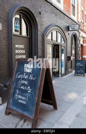 Rough Trade record store, Broad Street, Nottingham, Inghilterra, Regno Unito Foto Stock