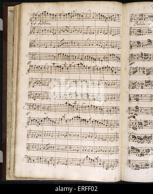 Henry Purcell manoscritte del cliente per 'l'Fairy Queen", il primo brano, circa 1692. Compositore inglese (1659-1695). Foto Stock