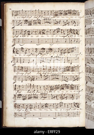 Henry Purcell manoscritte del cliente per 'l'Fairy Queen", "Hark, l'ech'Qing Air", circa 1692. Compositore inglese. 1659-1695. Foto Stock