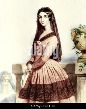 Lola Montes (o Montez). Litografia da Alophe dopo un ritratto da Dartiguenave. L'avventuriero irlandese e ballerino (1818-1861) che Foto Stock