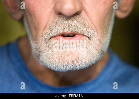 Close-up di un uomo vecchio con la barba Foto Stock