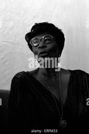 Ella Fitzgerald - ritratto della American jazz cantante effettuando al 1981 Capital Radio Jazz Festival di Knebworth. 25 Aprile 1917 - 15 giugno 1996. Gamma vocale che attraversano tre ottave. Foto Stock