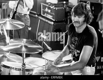 Pete York - ritratto della British batterista e percussionista di eseguire presso il British Music Fair, Londra, 1979. b. 15 Agosto Foto Stock