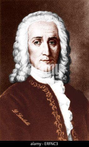 Domenico Scarlatti ritratto. Clavicembalista e compositore 1685-1757 Foto Stock