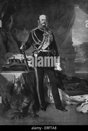 Guglielmo I di Prussia (noto anche come Guglielmo il grande) - dopo un dipinto di Franz Xaver Winterhalter. King of Prussia & prima Foto Stock